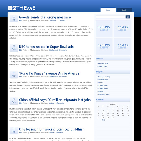 b2theme WordPress Theme