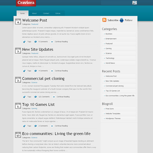 Craviora WordPress Theme