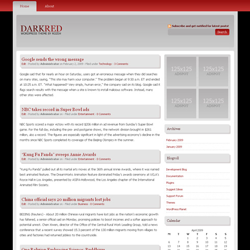 DarkRed WordPress Theme