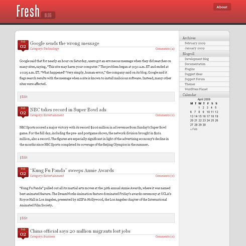 FreshBlog WordPress Theme