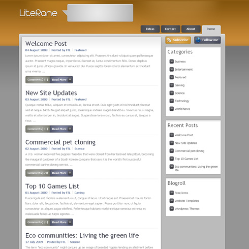 LiteRane - Wordpress Theme