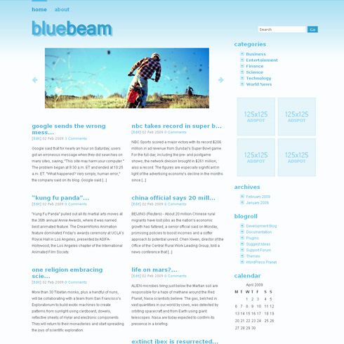 BlueBeam WordPress Theme